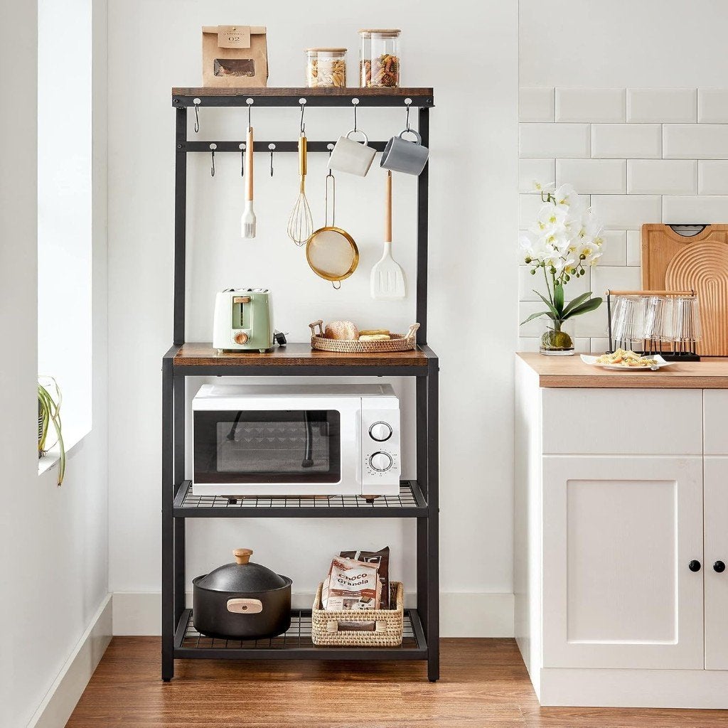 Keukenkast-Baker's Rack-Keukenopbergrek-60 x 40 x 151,5 cm, Bruin, Zo goed als nieuw, Minder dan 100 cm, 25 tot 50 cm