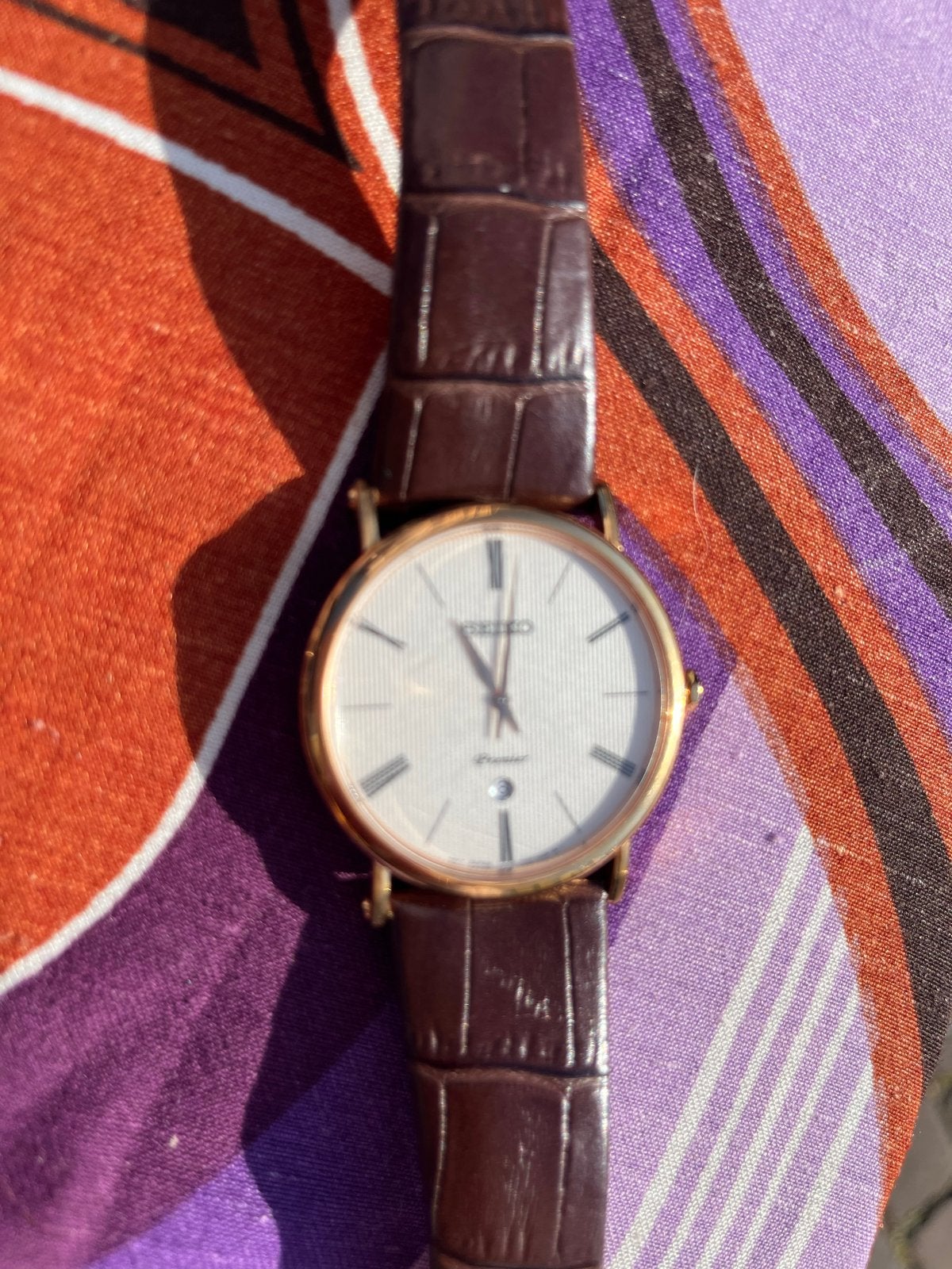 Seiko Premier Polshorloge met Leren Bandje, Sieraden, Tassen en Uiterlijk, Horloges | Heren, Ophalen, Seiko, Polshorloge, Goud