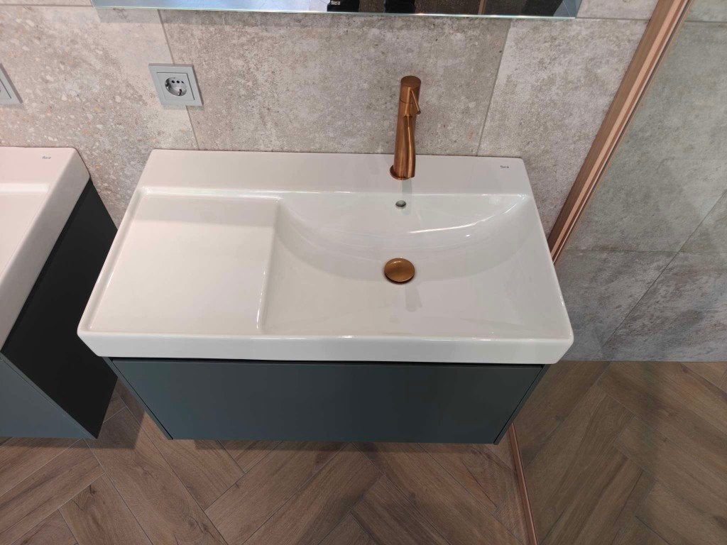 Badmeubel Roca Ona, 80 cm, rechts, mat groen, Doe-het-zelf en Verbouw, Sanitair, Ophalen, Nieuw, Koper, Wastafel