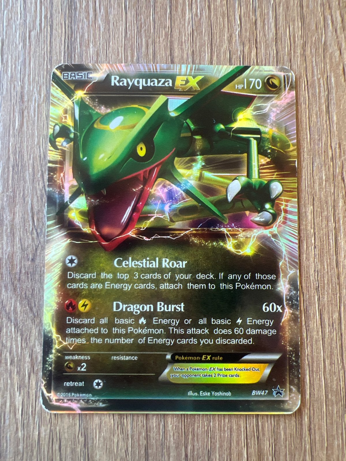Pokémon Kaart Rayquaza EX BW47 - Zeldzaam en Krachtig, Verzenden, Zo goed als nieuw, Losse kaart