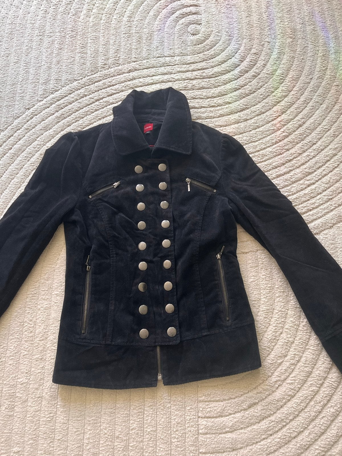 Stijlvol zwart jasje van Mosaic, maat 36, velvet look, Ophalen of Verzenden, Zo goed als nieuw, Maat 36 (S), Zwart