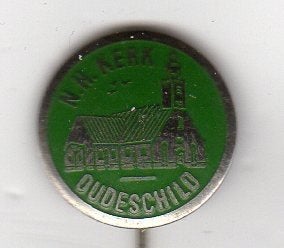 Speldje NEDERLANDS HERVORMDE KERK OUDESCHILD TERSCHELLING A1, Verzamelen, Speldjes, Pins en Buttons, Ophalen of Verzenden, Gebruikt