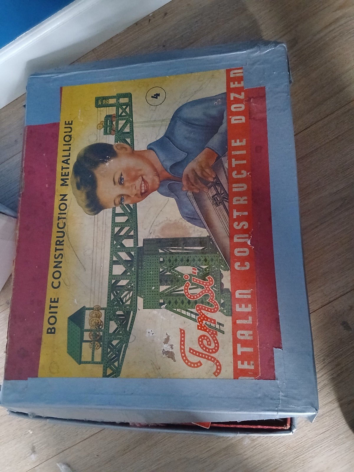 Vintage Meccano/Temsi metalen constructiedoos (jaren '60), Ophalen