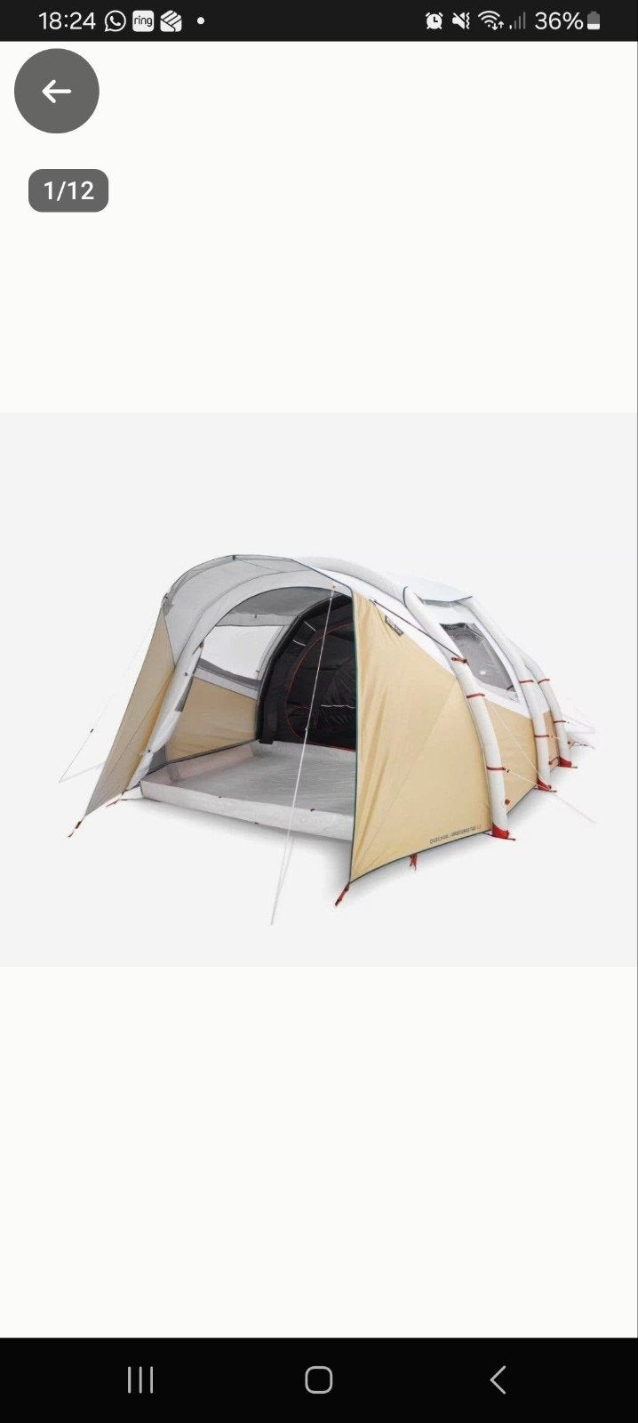 Opblaasbare tent 5 personen, Seconds 5.2 met Fresh & Blacka, Ophalen