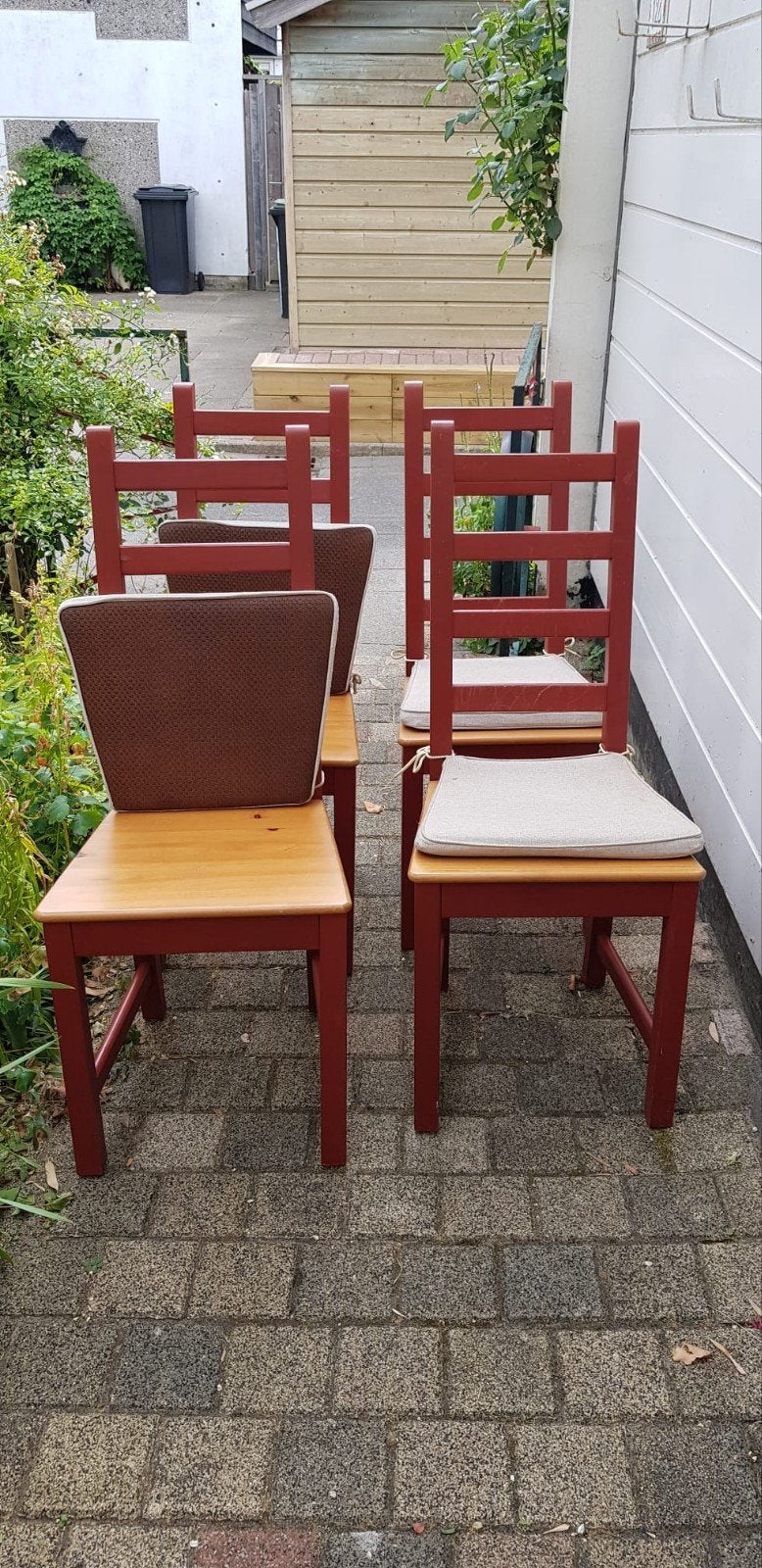 6 eetkamerstoelen, gratis ophalen, Ophalen, Gebruikt, Klassiek, Stof