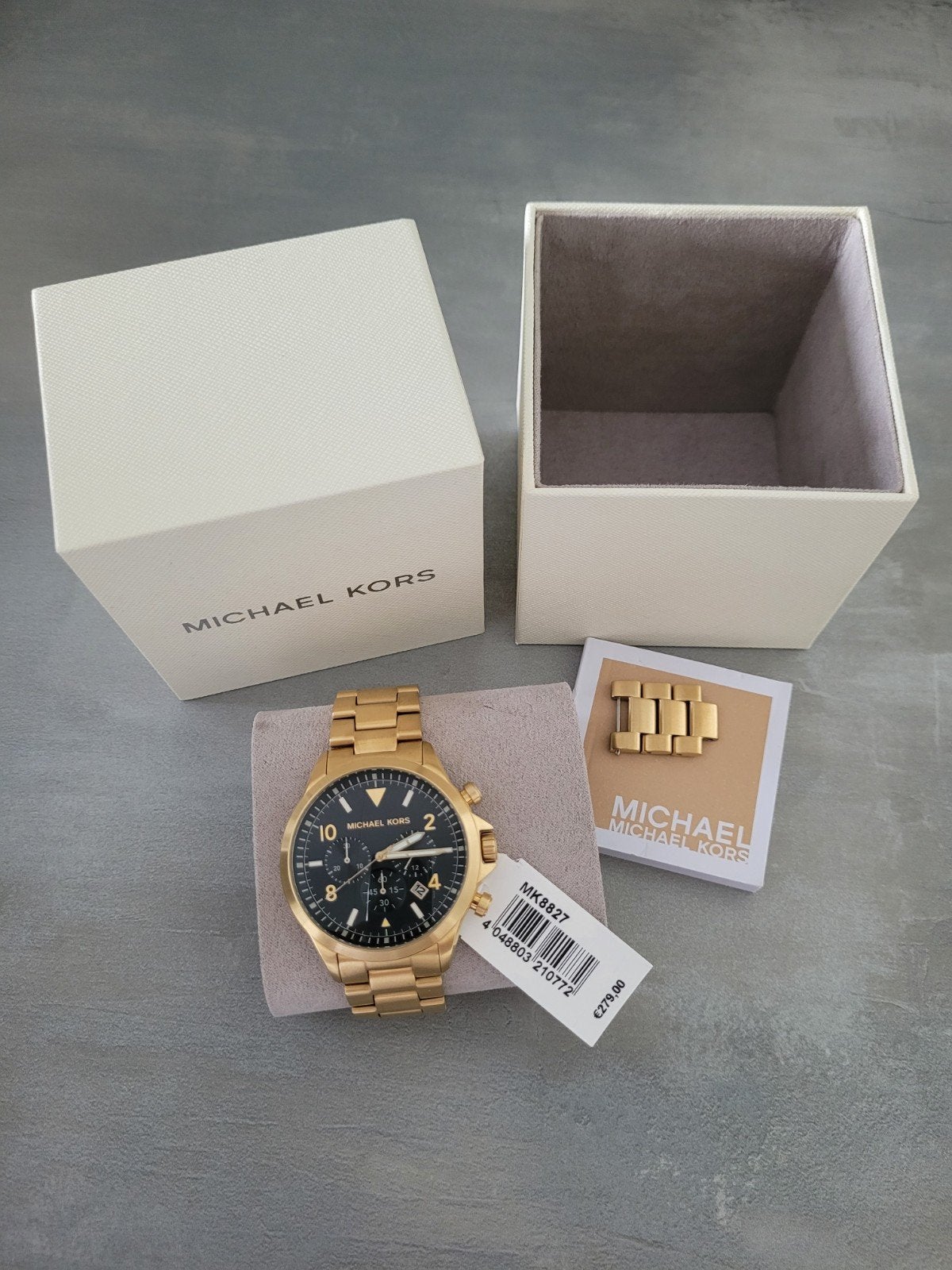 Michael Kors MK8827 Herenhorloge Goudkleurig Chronograaf, Sieraden, Tassen en Uiterlijk, Horloges | Heren, Overige merken, Staal