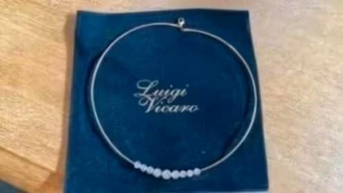 Ketting met strass steentjes Luigi Vicaro, Overige materialen, Nieuw, Ophalen of Verzenden, Goud