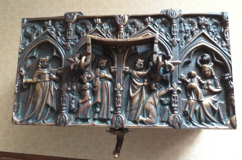 bronzen kistje, Antiek en Kunst, Antiek | Koper en Brons, Ophalen of Verzenden, Brons