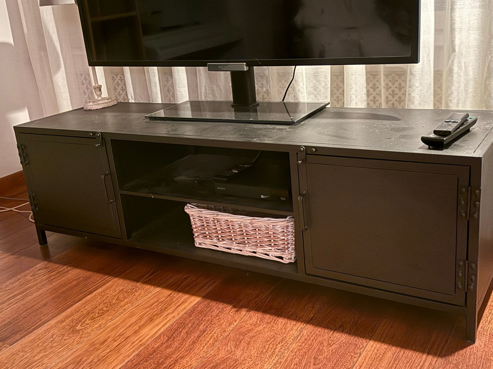 TV-meubel industrieel metaal - Zo goed als nieuw, Ophalen, 100 tot 150 cm, Zo goed als nieuw, Minder dan 100 cm