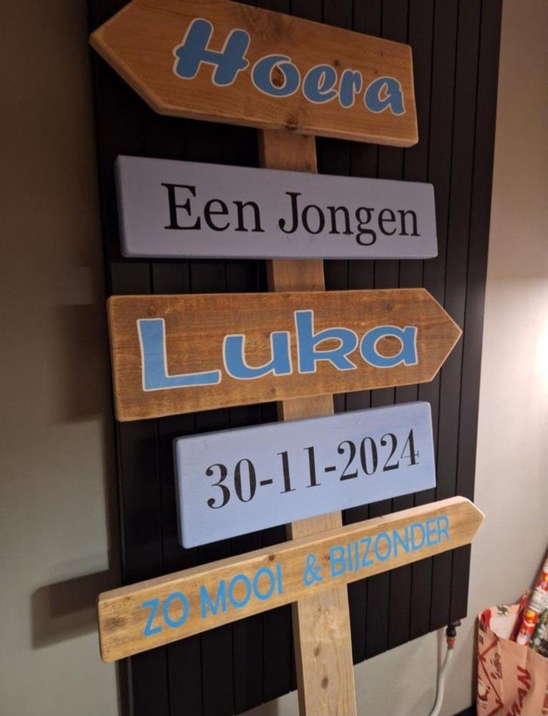 Wegwijzers geboorte bord Gender reveal Feestjes Babyshower, Kinderen en Baby's, Ophalen of Verzenden, Nieuw