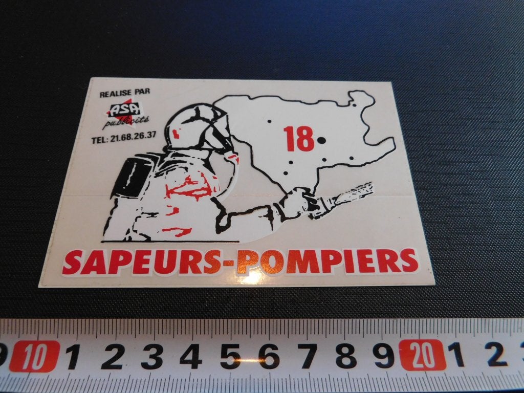 sticker Transparant Sapeurs Pomriers  Brandweer Frankrijk, Ophalen, Zo goed als nieuw