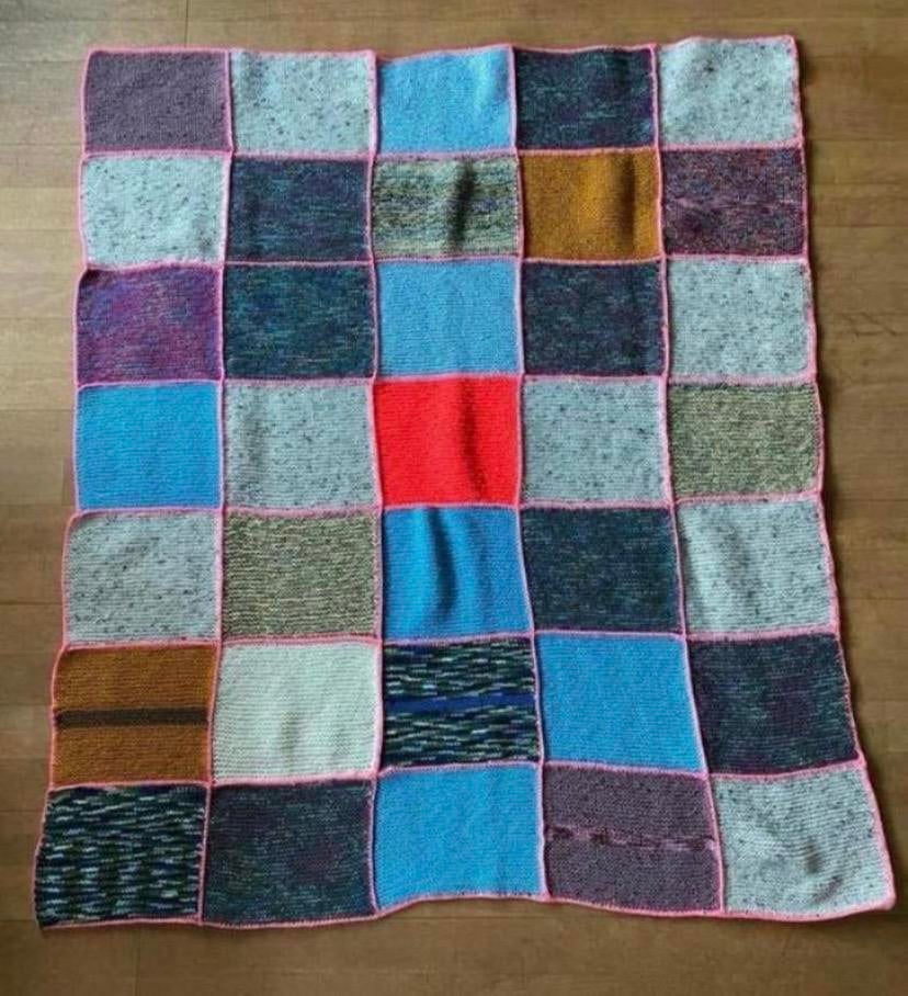 Handgebreide lapjesdeken/ Uniek en kleurrijk, Ophalen of Verzenden, Zo goed als nieuw