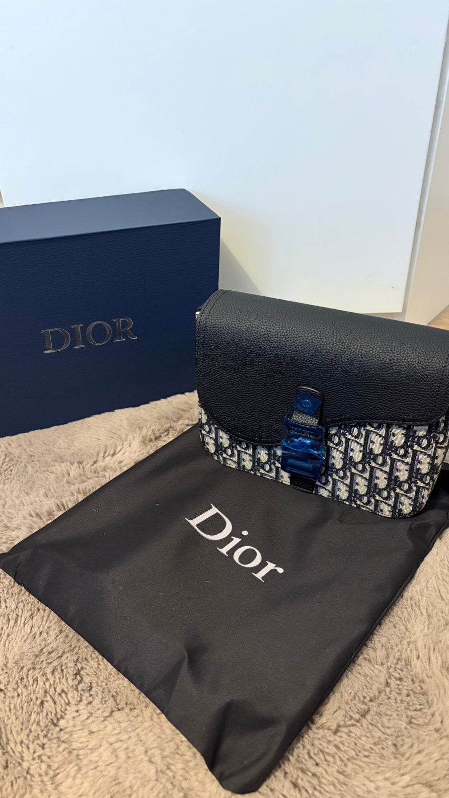 Dior Saddlebag Heren Monogram, Ophalen, Nieuw, Zwart