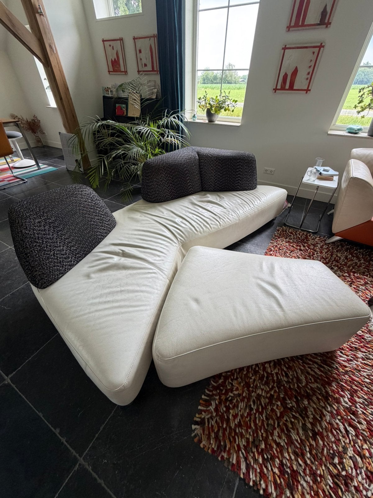 Leolux Archipel + Archipel Hocker Senso Polar, Ophalen, 250 tot 300 cm, 75 tot 100 cm, Leer