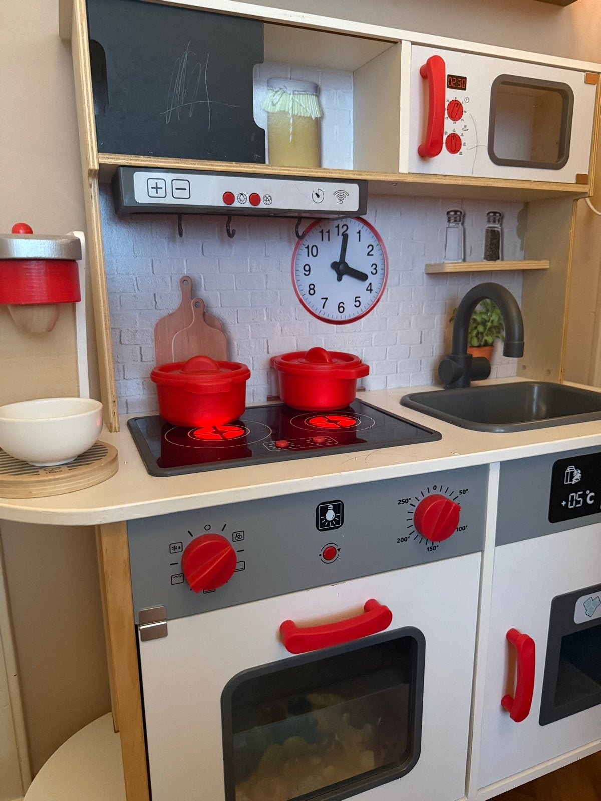 Grote houten kinderkeuken met accessoires, Ophalen, Zo goed als nieuw, Hout, Speelkeuken