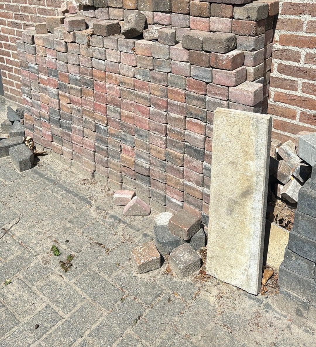 Trommelsteen, Ophalen, Gebruikt, Beton, Klinkers
