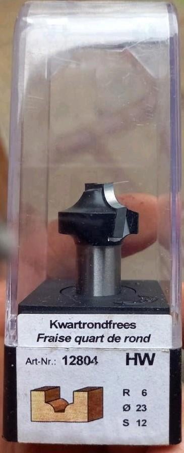 Kwartrondfrees HW R6 Ø23 S12 - Nieuw in verpakking, Ophalen of Verzenden, Nieuw, Bovenfrees, HW