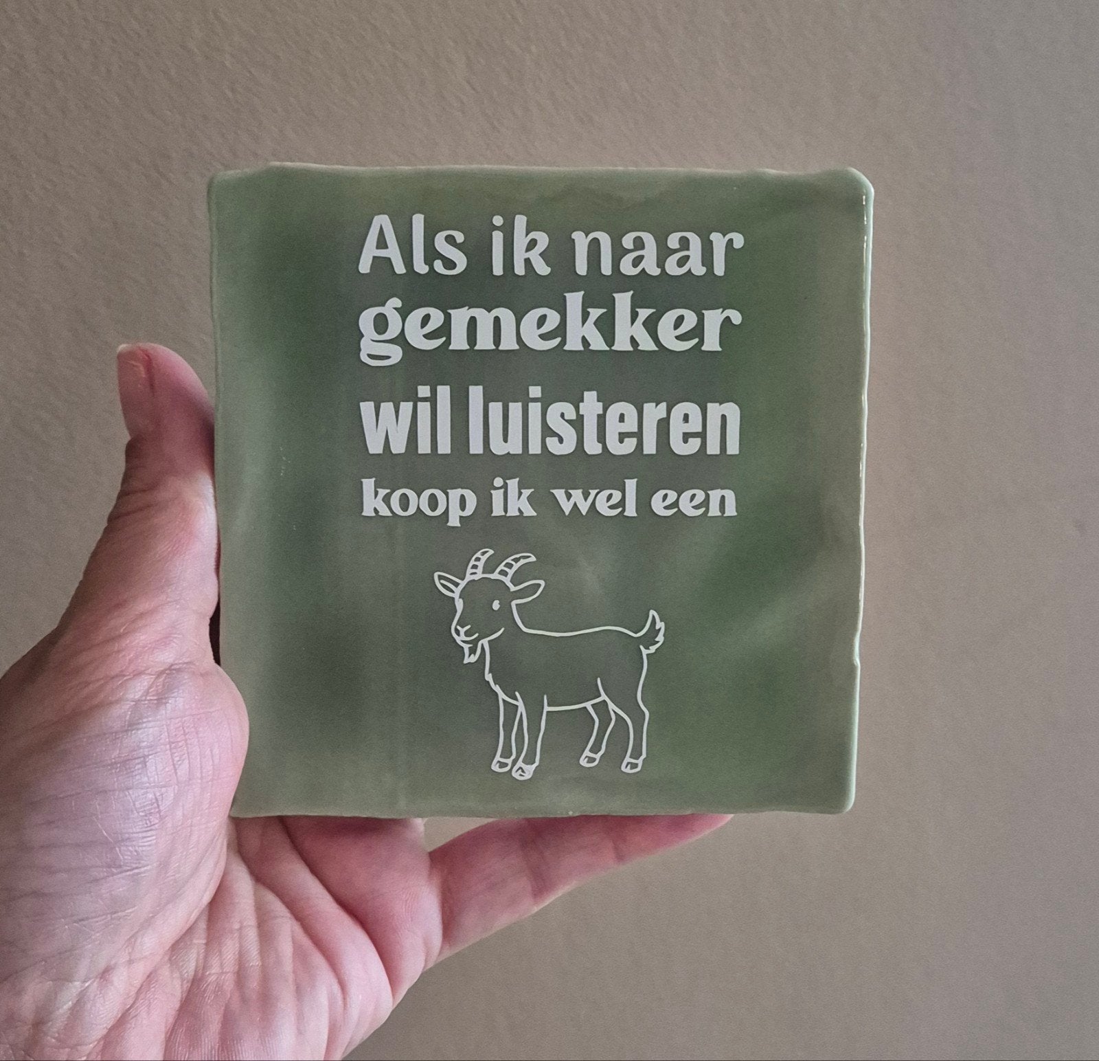 Tegeltje met tekst, Groen, Overige stijlen, Ophalen of Verzenden, Zo goed als nieuw