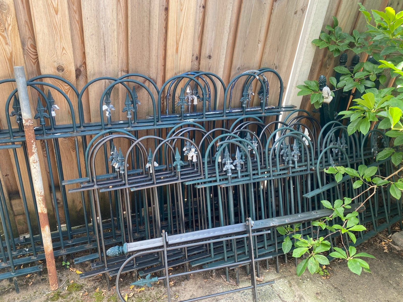 5x grood  smmeet iijzeren hekken kompleet, Tuin en Terras, Tuinhekken en Hekwerk, Ophalen, Zo goed als nieuw, IJzer, Sierhekwerk