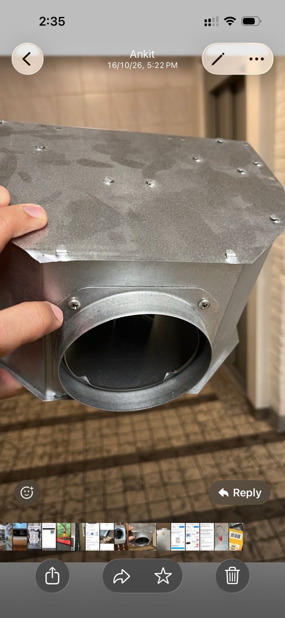 Metalen ventilatiebox/afzuiger voor luchtkanalen, Ophalen of Verzenden, Gebruikt, Ventilator en Afzuiger
