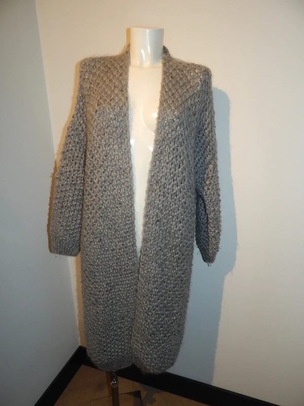 Kiro By Kim lang gebreid vest lurex draad baggy wol One Size, Verzenden, Maat 46/48 (XL) of groter, Zo goed als nieuw, Kiro by Kim