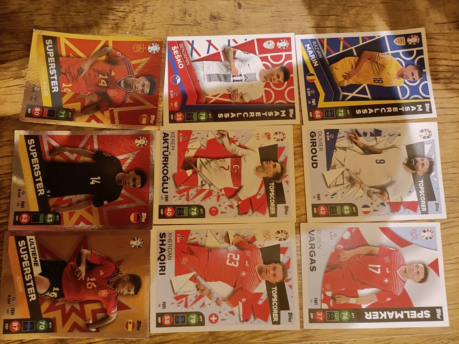 9 UEFA EURO 2024 Match Attax kaarten - Geen sticker, Ophalen of Verzenden, Nieuw