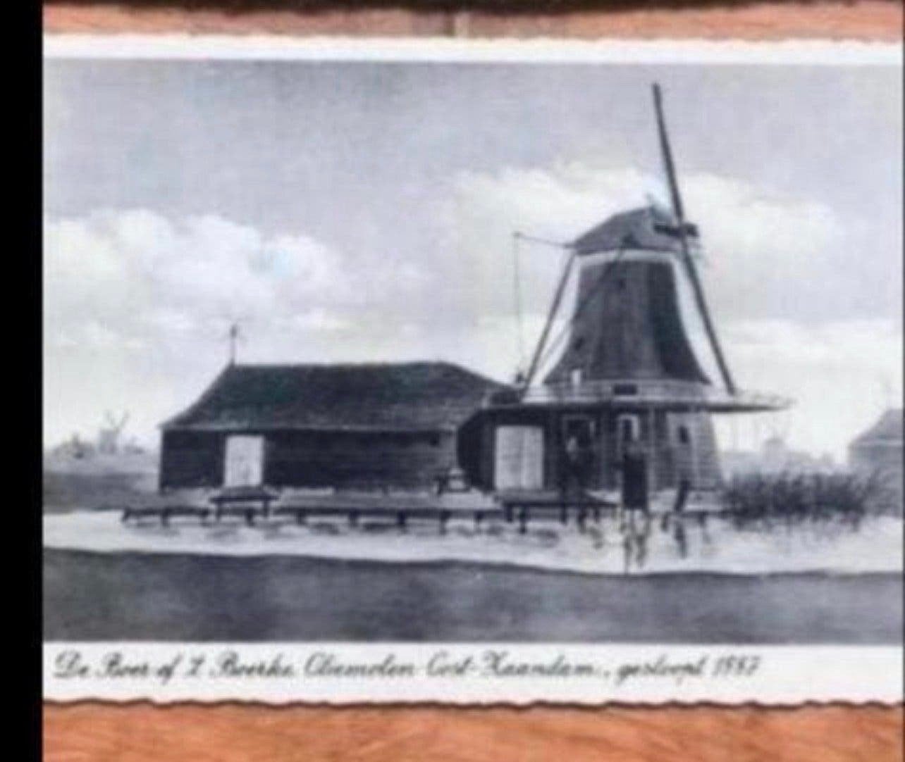 Ongelopen ansichtkaart oliemolen 'De Boer', Oostzaan, Ophalen of Verzenden, Voor 1920, Ongelopen, Noord-Holland