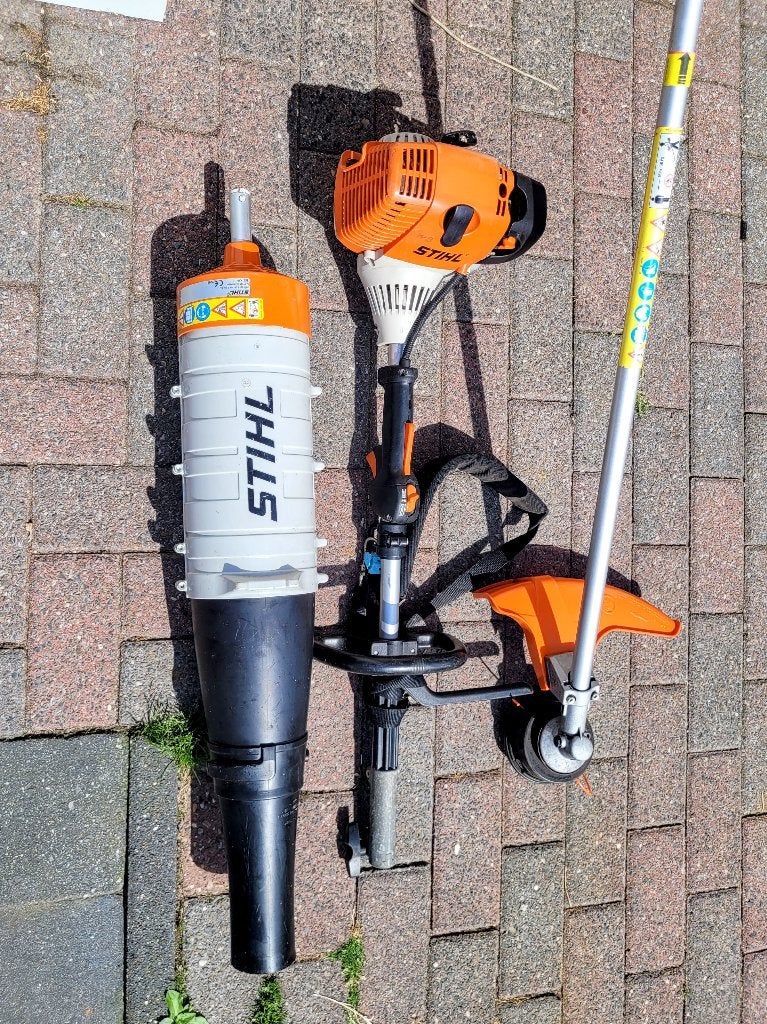 Stihl KM130 KombiSysteem | Bosmaaier + Bladblazer set, Ophalen of Verzenden, Zo goed als nieuw, 30 tot 50 cm, Stihl