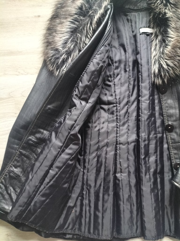 Leren jas dames, Kleding | Dames, Jassen | Winter, Ophalen, Zo goed als nieuw, Maat 38/40 (M), Zwart