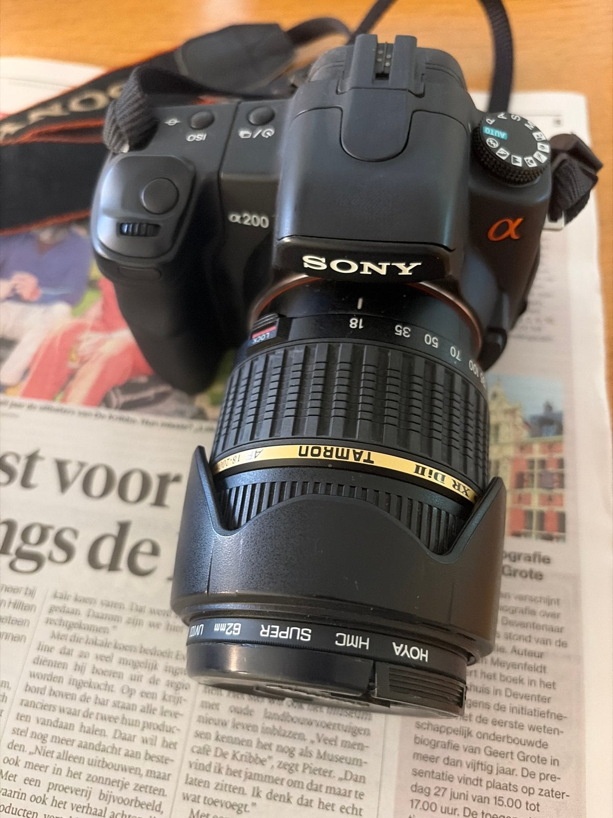 Sony DSLR-A200 spiegelreflexcamera met Tamron lens, Gebruikt, Spiegelreflex, Ophalen of Verzenden, Sony