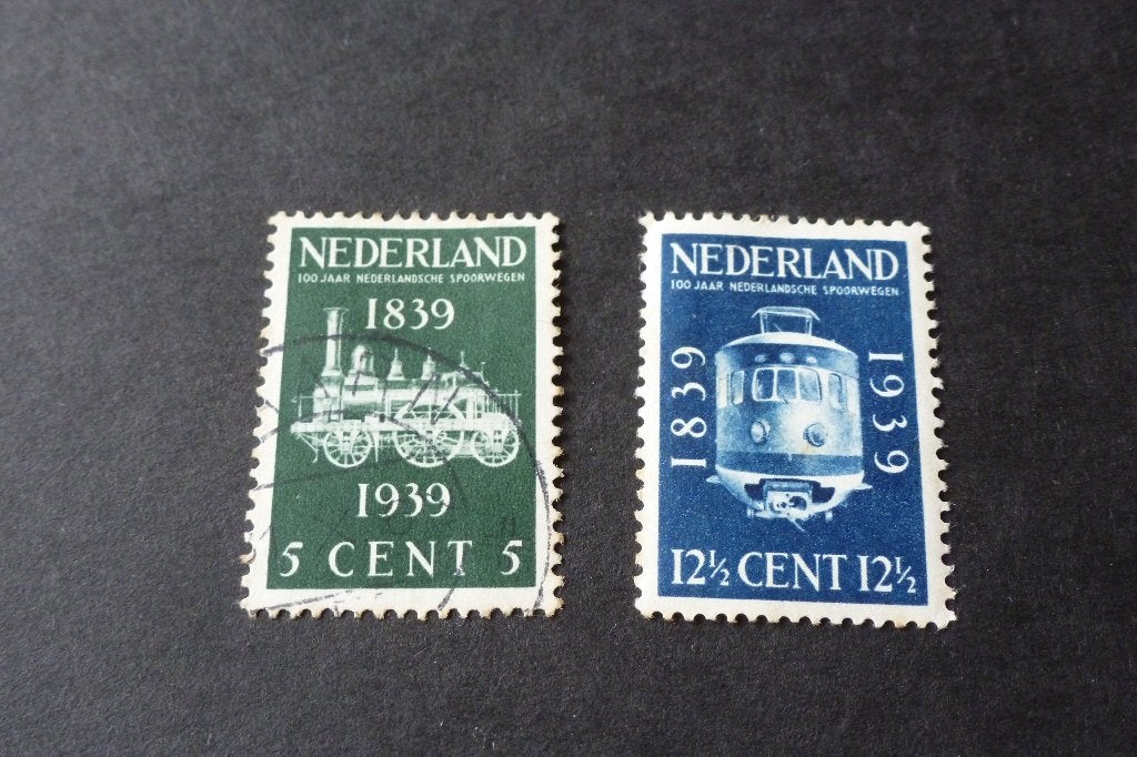 Postzegels -2x oude Spoorwegen 1939 NVPH 325-326 gestempeld, Ophalen of Verzenden, T/m 1940, Gestempeld
