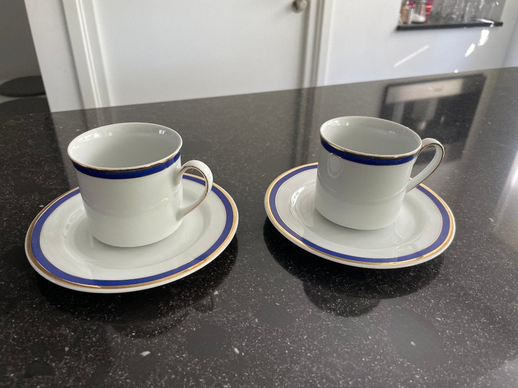 Vintage Bavaria Kronester koffiekopjes met schotel (2 stuks), Ophalen of Verzenden
