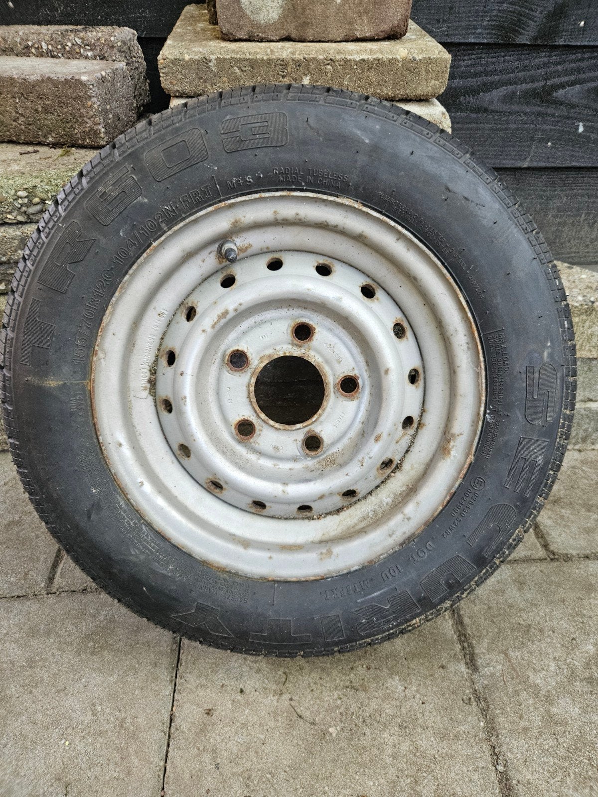 Aanhanger reservewiel 155/70R12C, 5x108, ET20 - Ongebruikt, Ophalen of Verzenden, Nieuw, Zomerbanden, Banden en Velgen