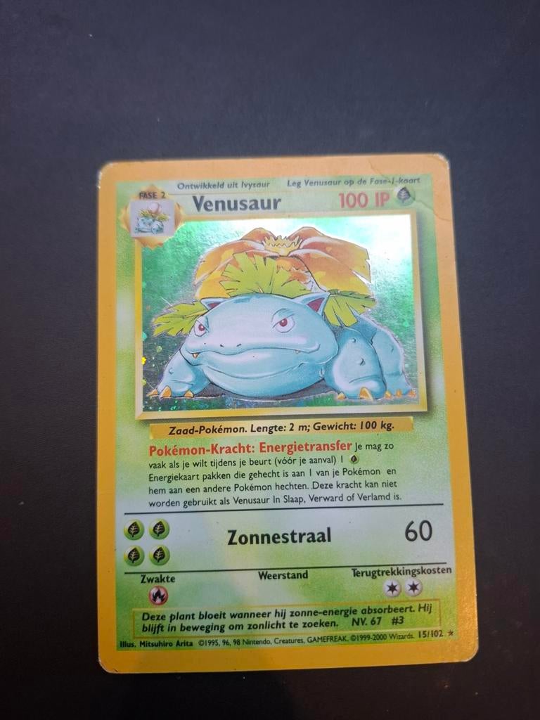 Venusaur Base NL 15/102 PL, Hobby en Vrije tijd, Verzamelkaartspellen | Pokémon, Ophalen of Verzenden, Gebruikt, Losse kaart, Foil
