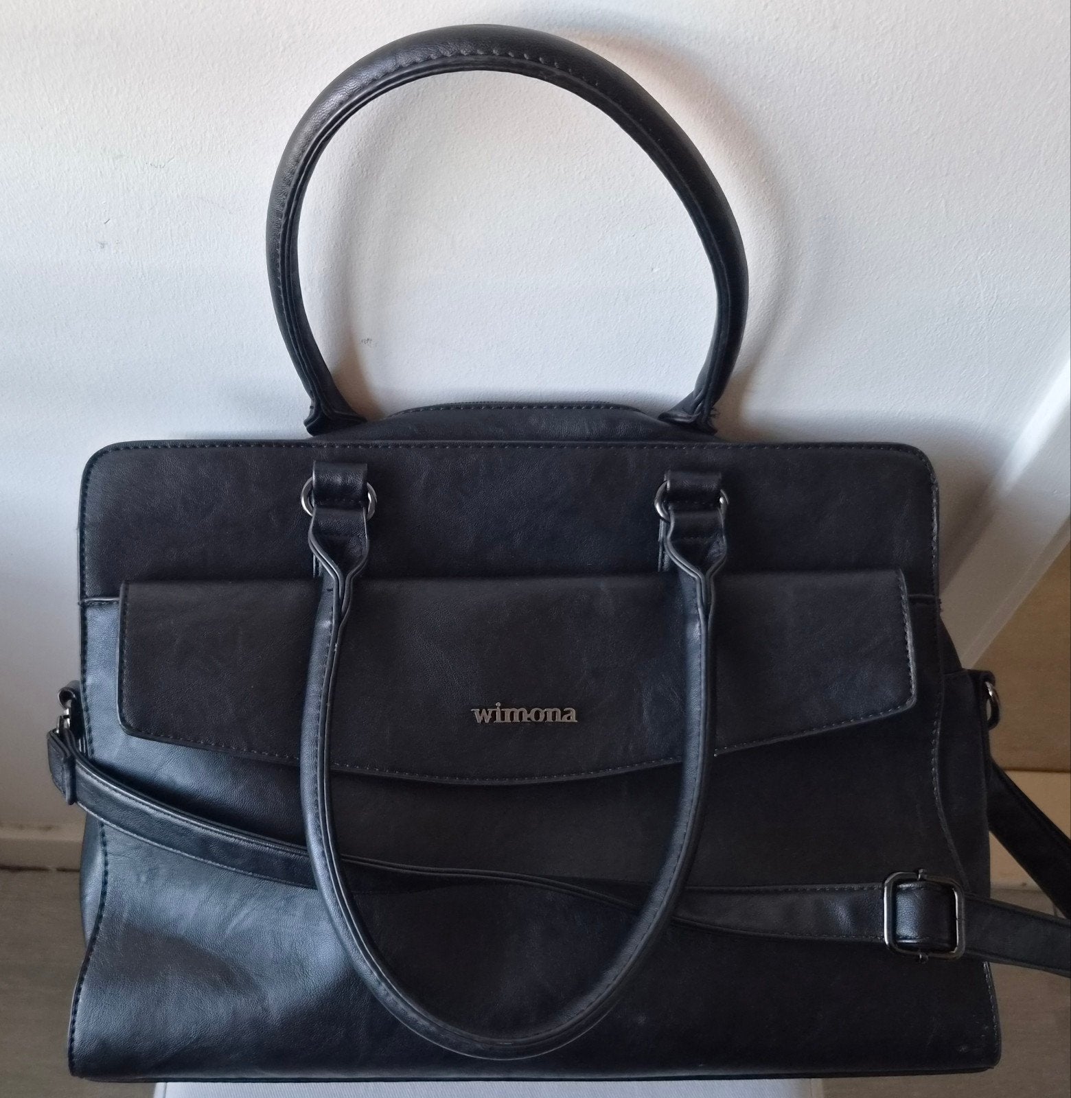Wimona tas zwart, Sieraden, Tassen en Uiterlijk, Tassen | Damestassen, Ophalen of Verzenden, Zo goed als nieuw, Zwart, Schoudertasje