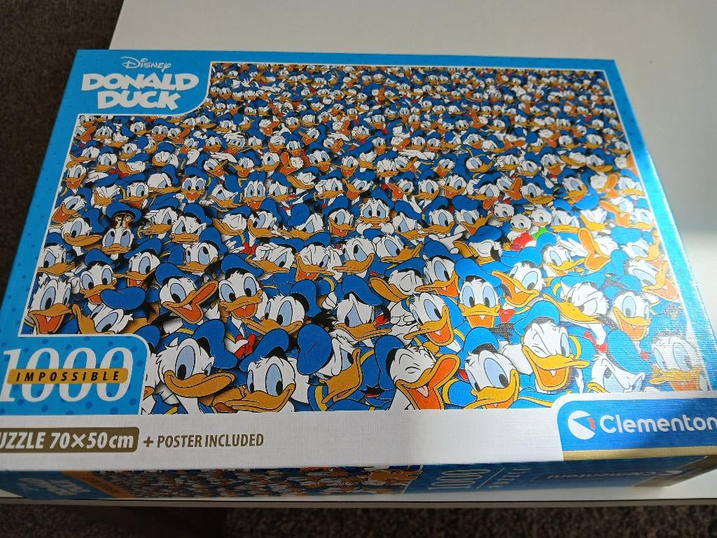 Puzzel Donald Duck Clementoni Impossible 1000 stukjes, Ophalen, 500 t/m 1500 stukjes, Zo goed als nieuw