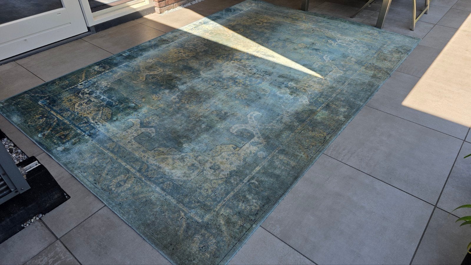 BY-BOO Vloerkleed Liv 32 - 200x290 cm - Groen/Geel, Huis en Inrichting, Stoffering | Tapijten en Kleden, Ophalen, Gebruikt, Vintage, Modern, Bohemian