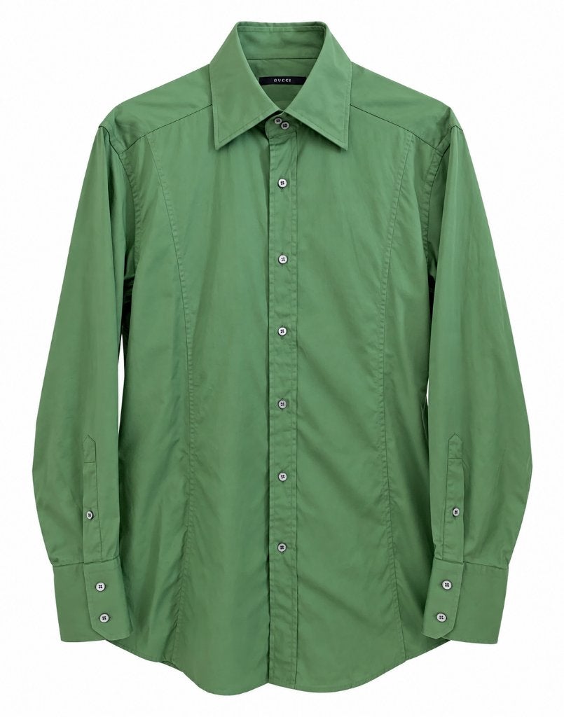GUCCI overhemd 16|41 groen ONGEDRAGEN, Verzenden, Nieuw, Halswijdte 41/42 (L), Gucci