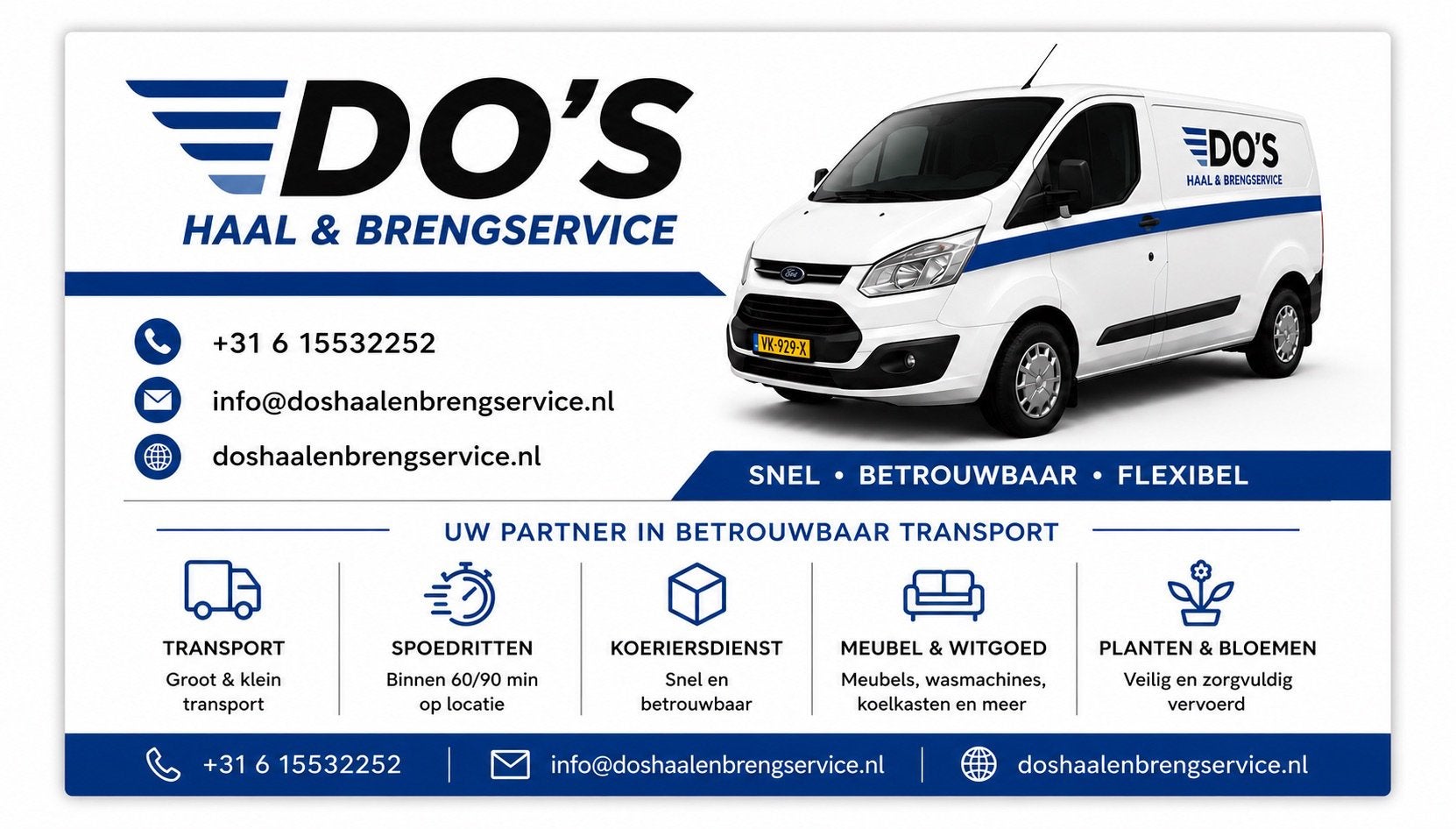 Transport en dienstverlening voor bedrijven & particulieren