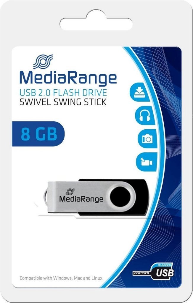 Mediarange 8 Gb usb stick 2  stuks NIEUW, Verzenden, Nieuw, MediaRange, 8 GB