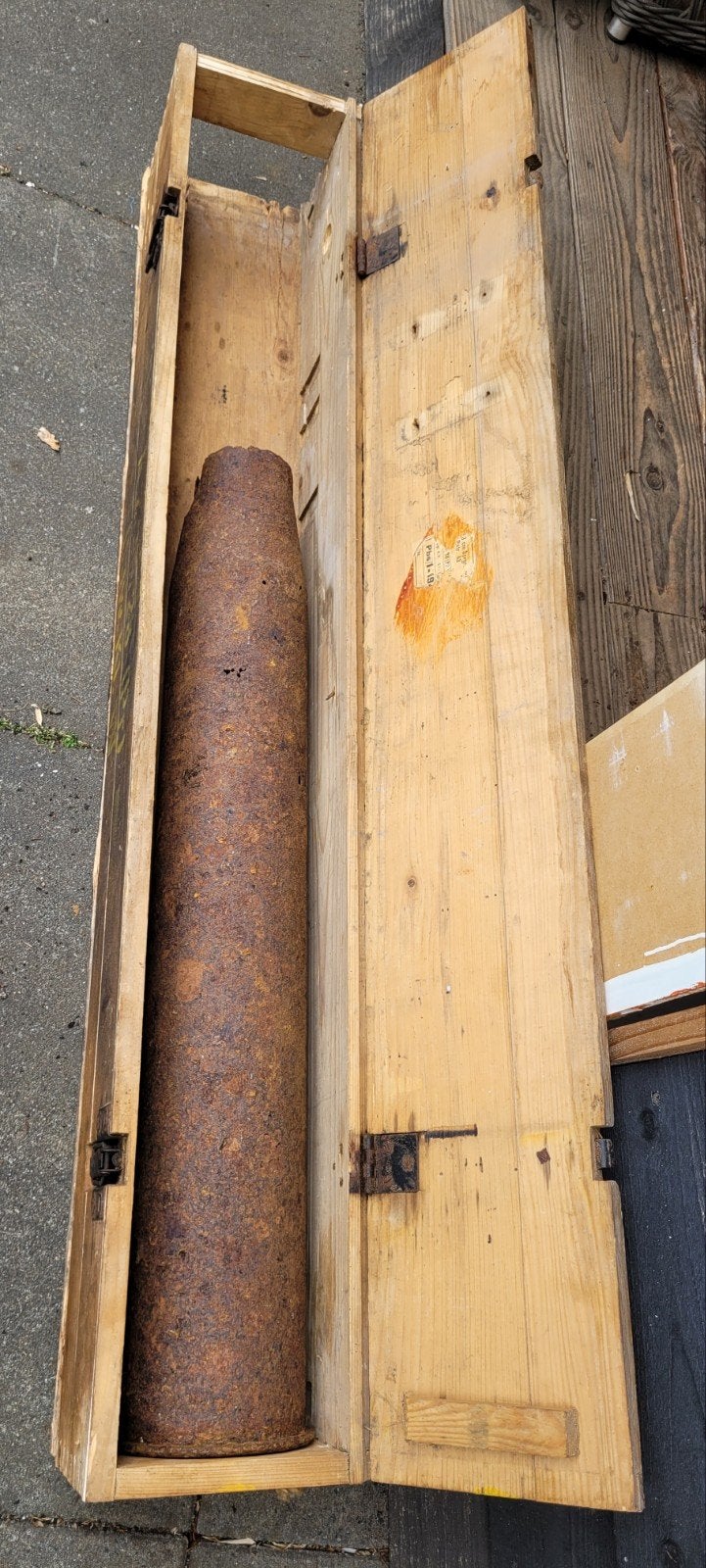 Duitse wo2 königstiger kist met huls kwk43 8.8cm te koop, Ophalen, Landmacht, Duitsland, Hulzen of Bodemvondsten