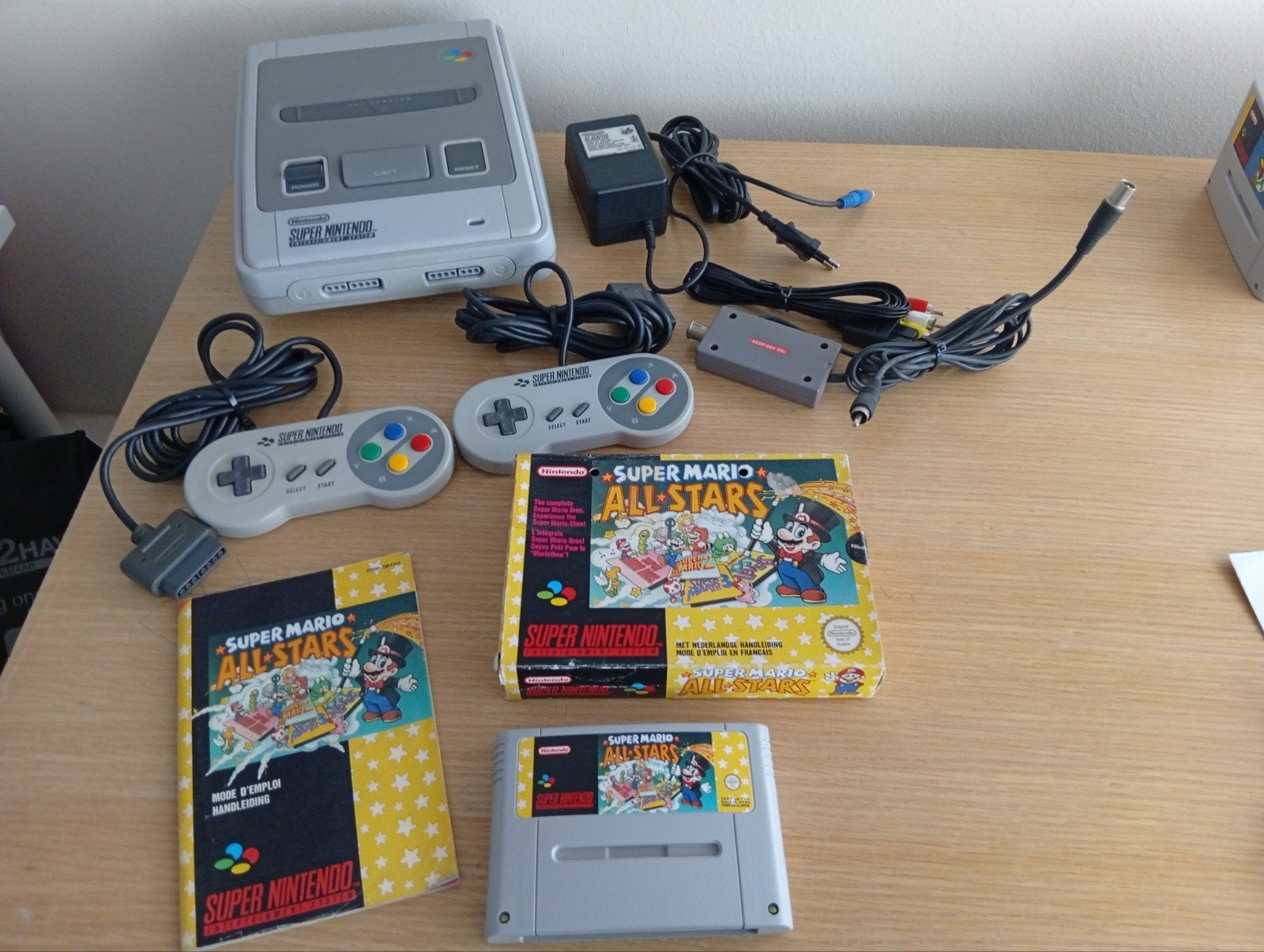Prachtig gereinigde Super Nintendo met Mario Allstars, Ophalen of Verzenden, Gebruikt, Met 2 controllers, Met games
