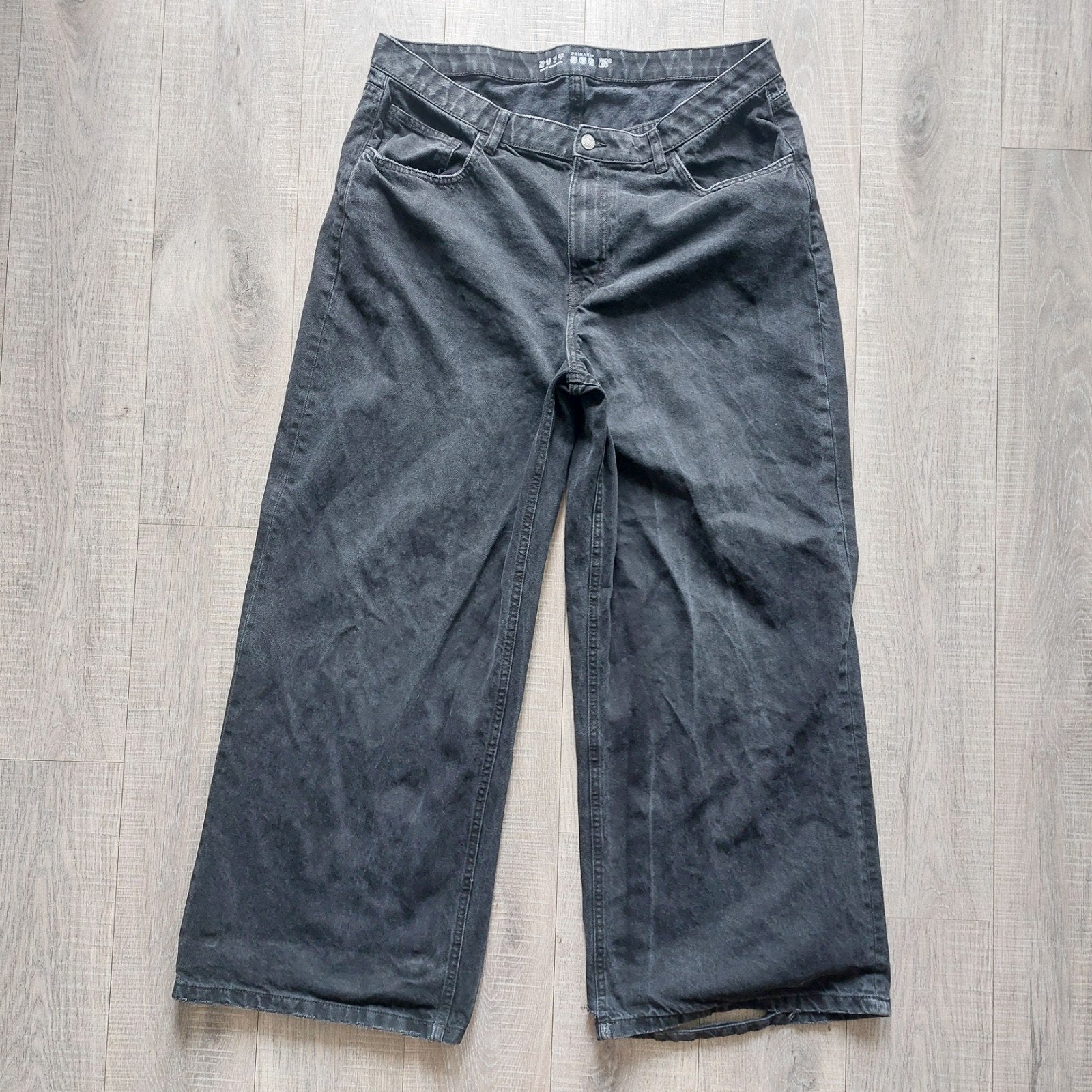 Primark wide leg oversized baggy jeans, Primark, Zwart, Ophalen of Verzenden, Lang