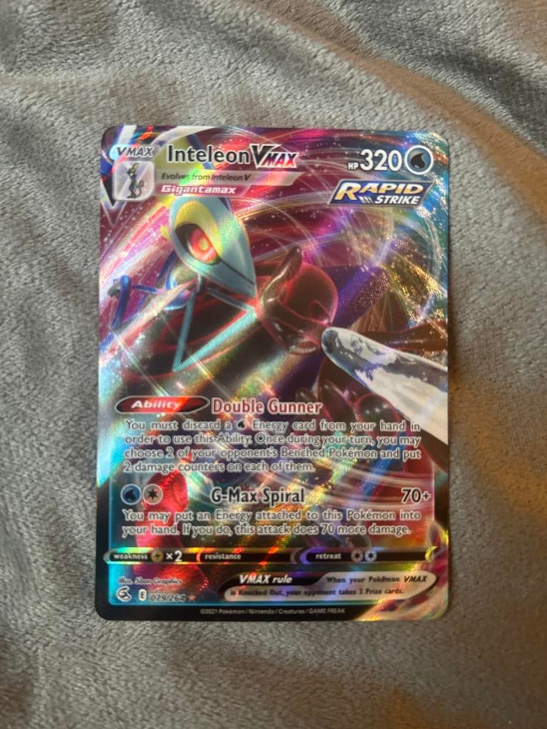 Inteleon VMAX Pokémon Kaart - Rapid Strike (079/262), Ophalen of Verzenden, Nieuw, Losse kaart, Foil