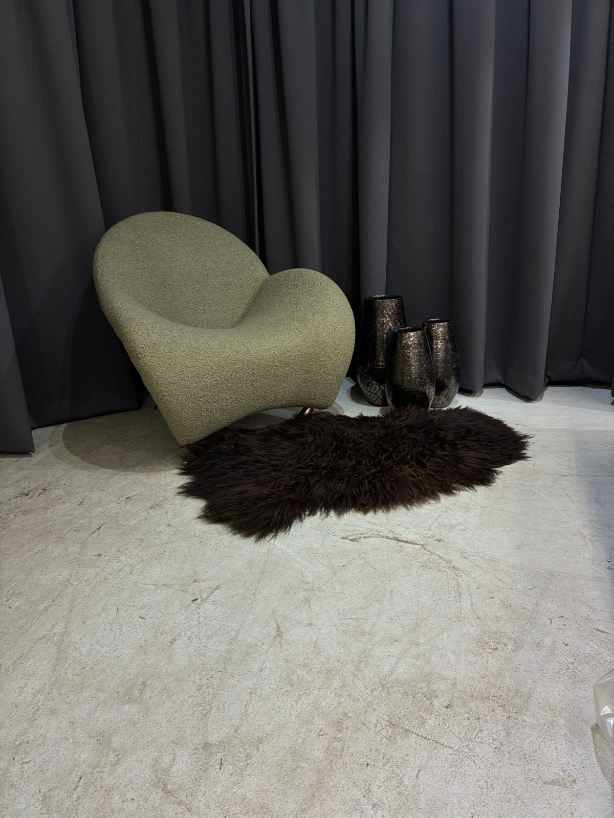 ACTIE - Leolux Papageno fauteuil in Nieuw Wol bouclé, Ophalen, ., Zo goed als nieuw, 75 tot 100 cm