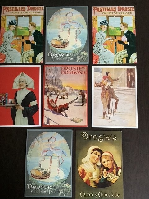 mooie serie van 8 Nostalgische kaarten van Droste -alle nw., Ophalen, Overige typen