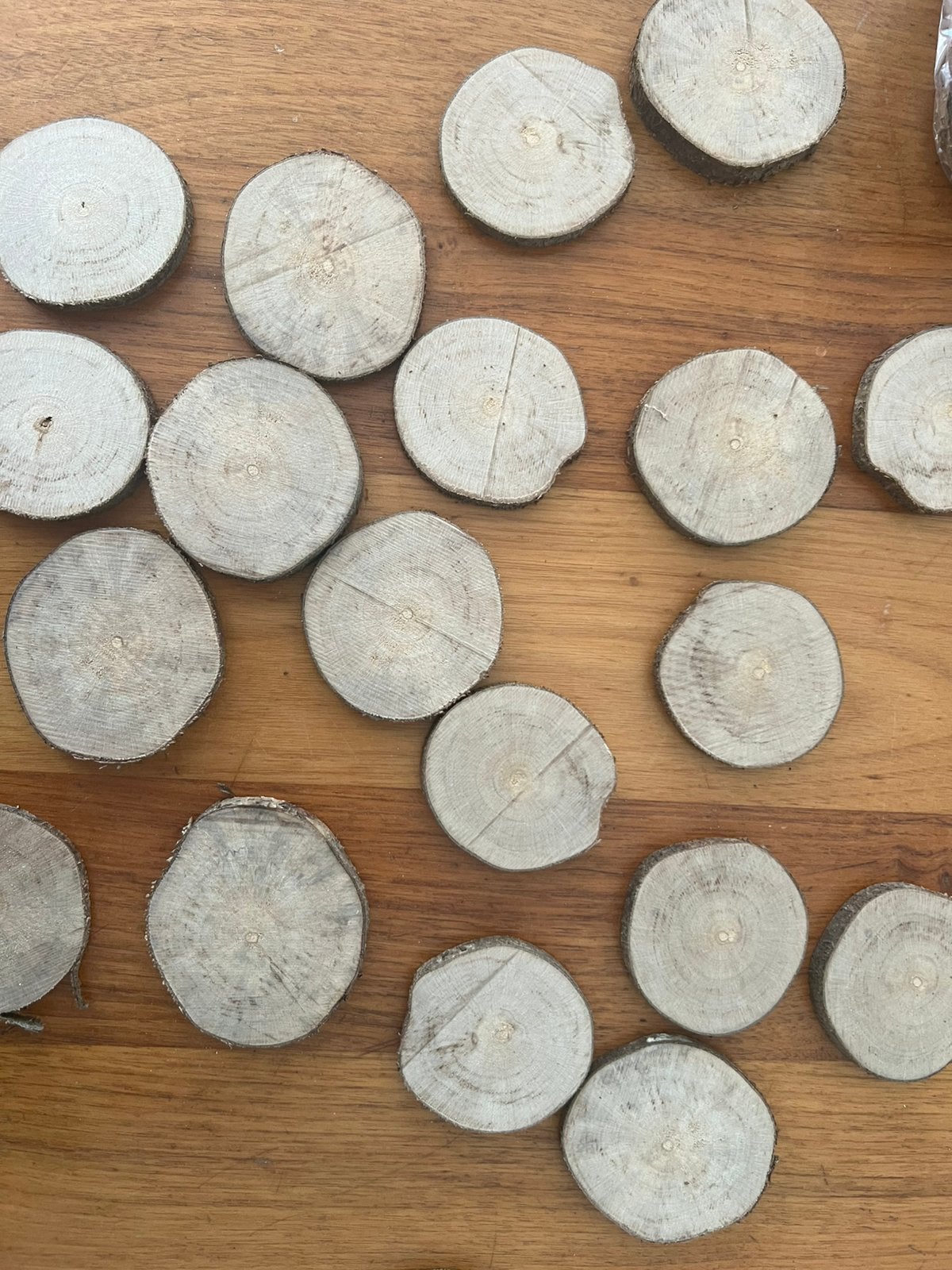 20 Houtschijfjes 5-5,5cm bloemschikken/houtbranden 5+1gratis, Ophalen of Verzenden, Nieuw