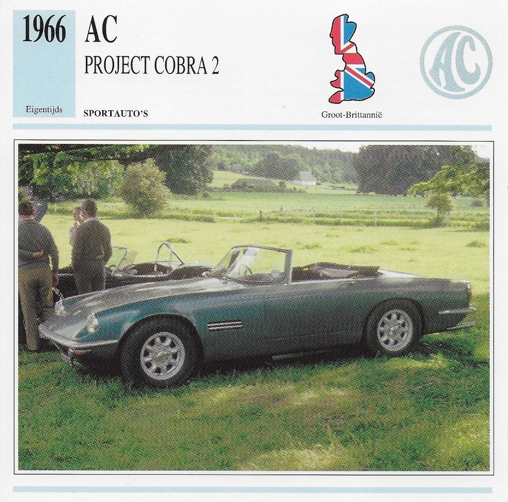 Ma733 autokaart ac project cobra 2 (1966 ), Ophalen of Verzenden, Zo goed als nieuw, Auto's