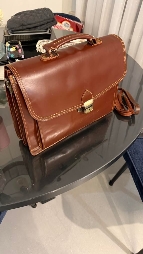 Aktetas Vera Pelle Made in Italia Nieuw, Sieraden, Tassen en Uiterlijk, Koffers, Ophalen of Verzenden, Zo goed als nieuw, Minder dan 35 cm