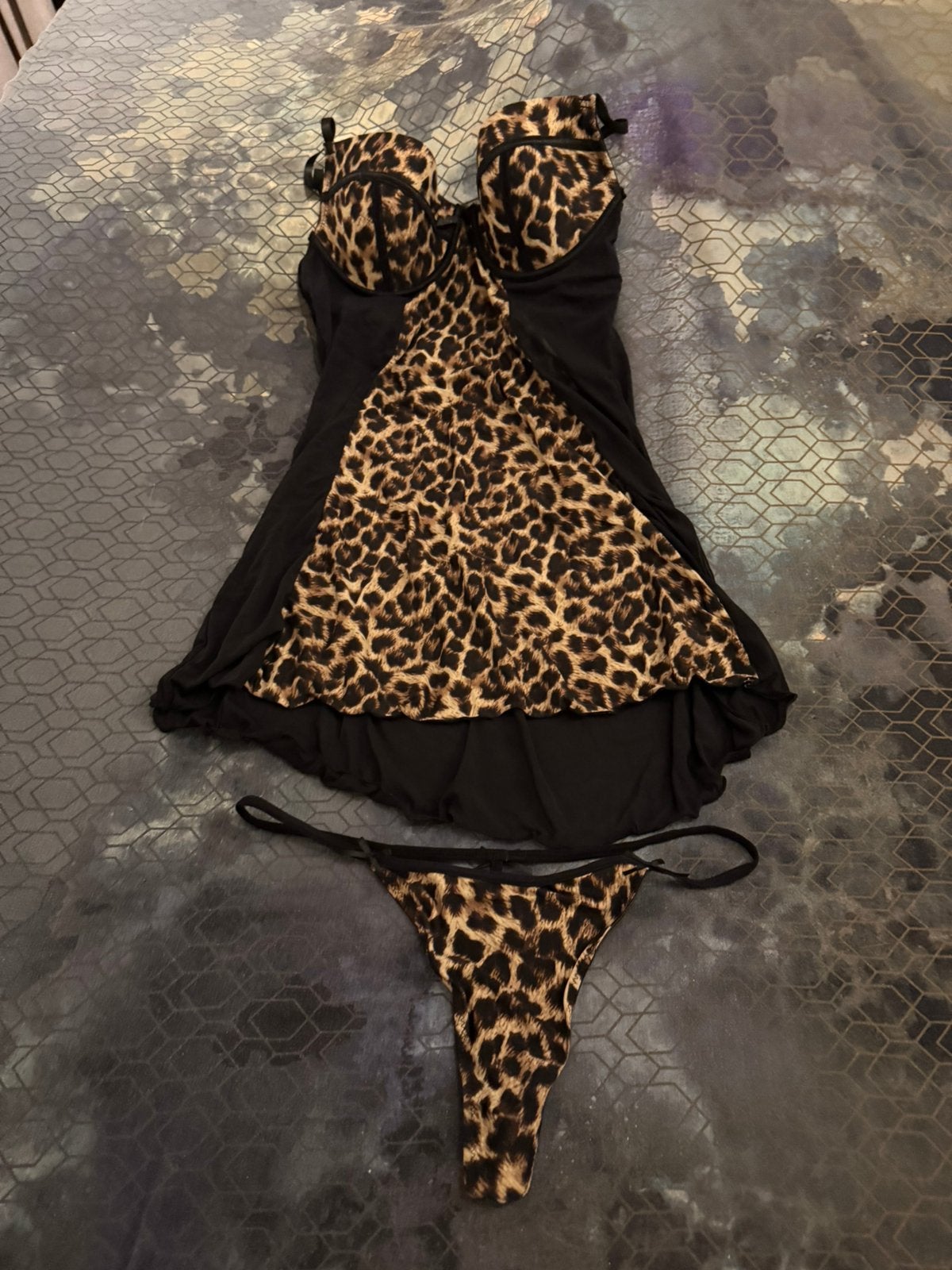 Super sexy panter torselet met string maat 85B, Kleding | Dames, Verzenden, Meerkleurig, Body of Korset